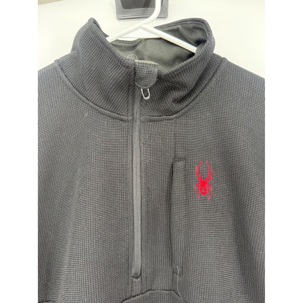 Spyder Mens 1/4 Zip Pullover Black Lightweight Athletic Small S Spider Logo